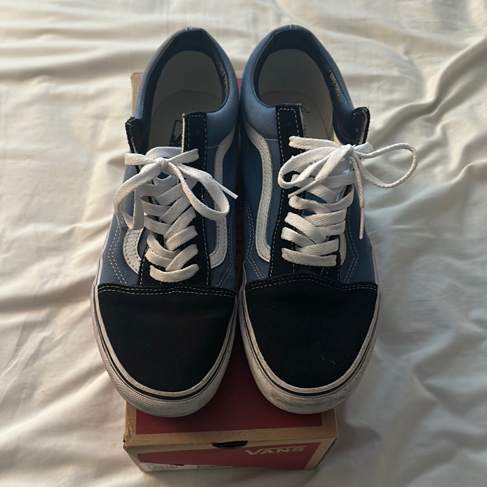 Vans Blue and White Sneakers with Classic Design